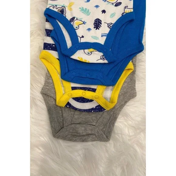New Koala 4pc. Baby Boy Short Sleeve Onesies Cotton Bodysuits, Size 3-6 months - Picture 4 of 5